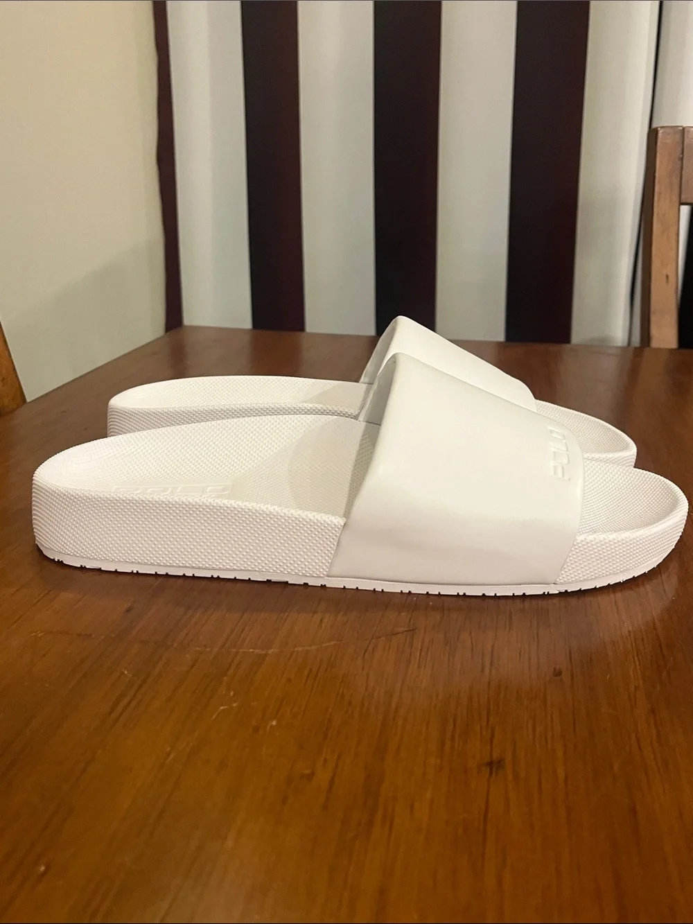 Polo Ralph Lauren Cayson Slides Sandals Shoes new white synthetic Men’s size 15